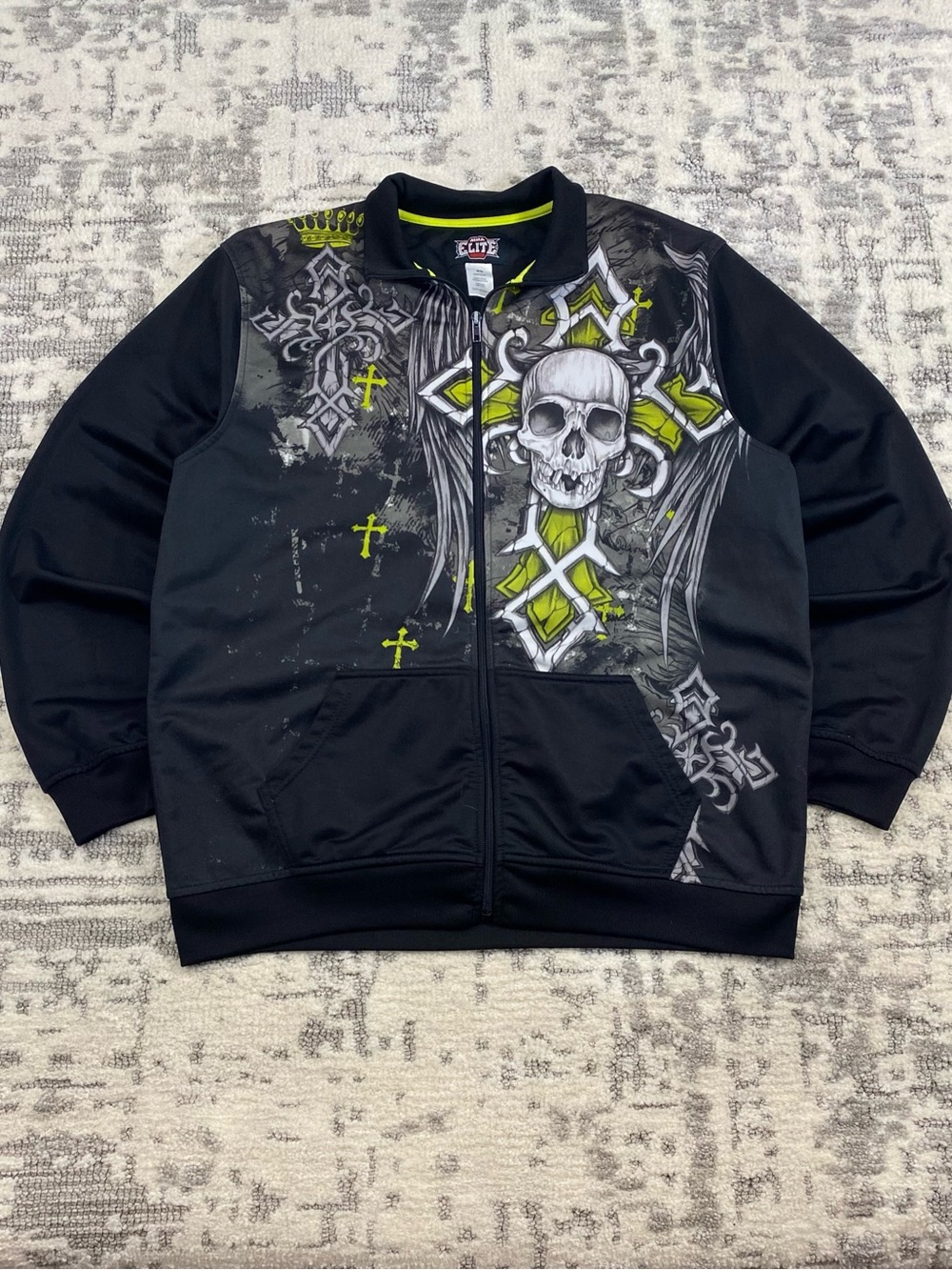 Y2k MMA Elite Skull Zip-Up Track Jacket